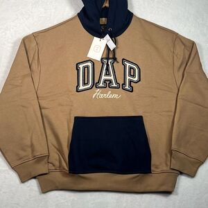 GAP x Dapper Dan DAP Logo Limited Edition Brown Hoodie Pullover Men Size Large